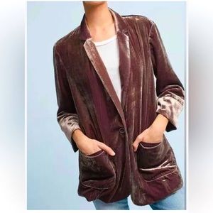 Anthropologie Velvet Blazer size US 0